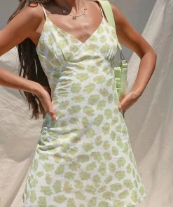 Peppermayo Exclusive In The Vineyards Mini Dress - Green Floral New Dresses