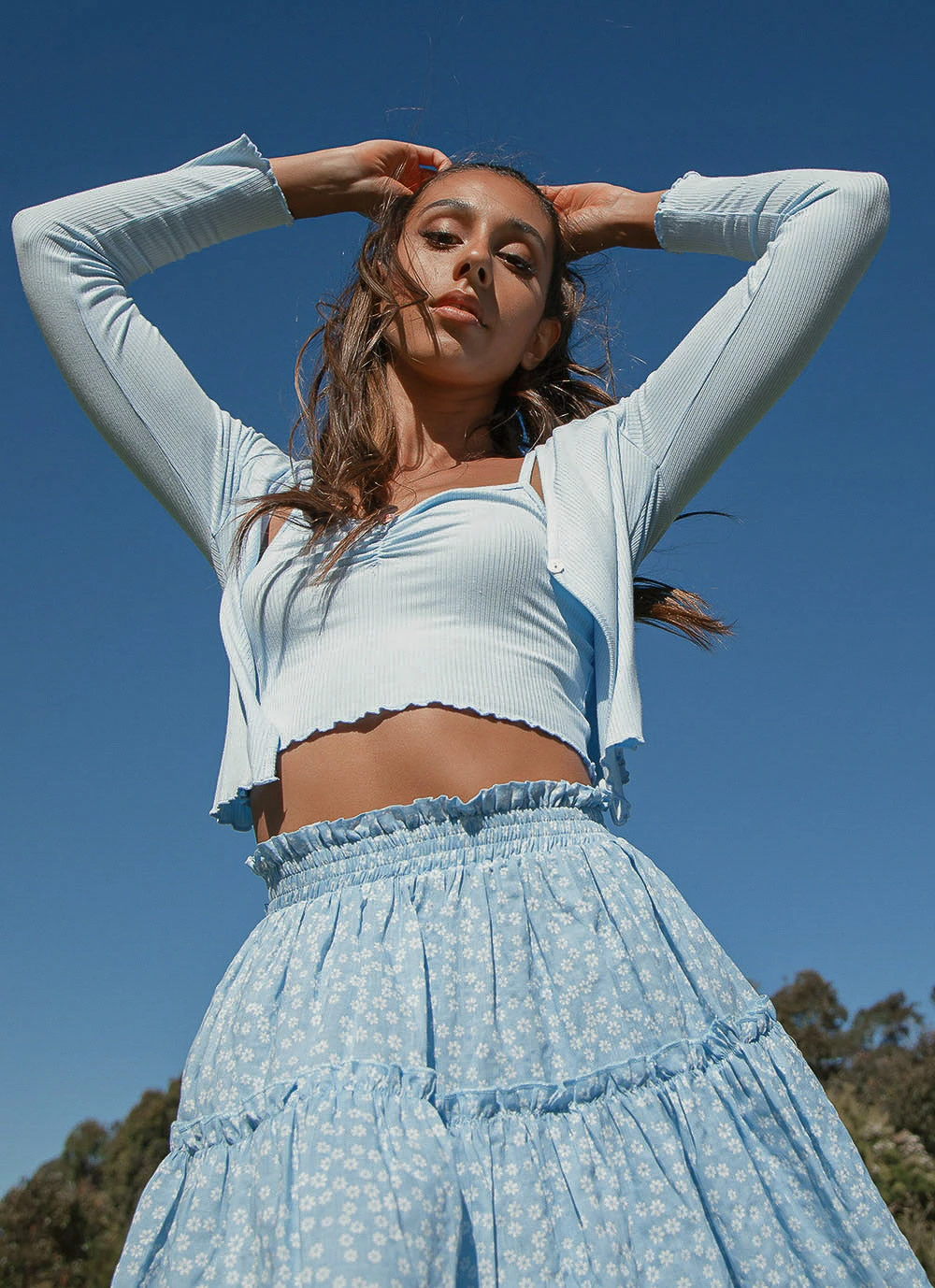 Peppermayo Total Muse Knit Crop Set - Blue New & Most Loved 4 Peppermayo Total Muse Knit Crop Set - Blue New & Most Loved