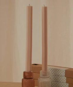 Candle Co Moreton Eco Hexagonal Dinner Candle 2 Pack - Antique Pink New & Most Loved