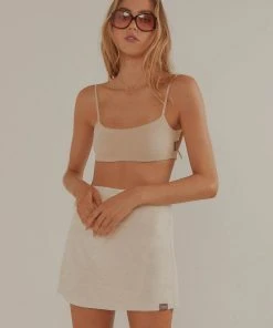 Vacancy Supply Sunbather Terry Crop - Beige