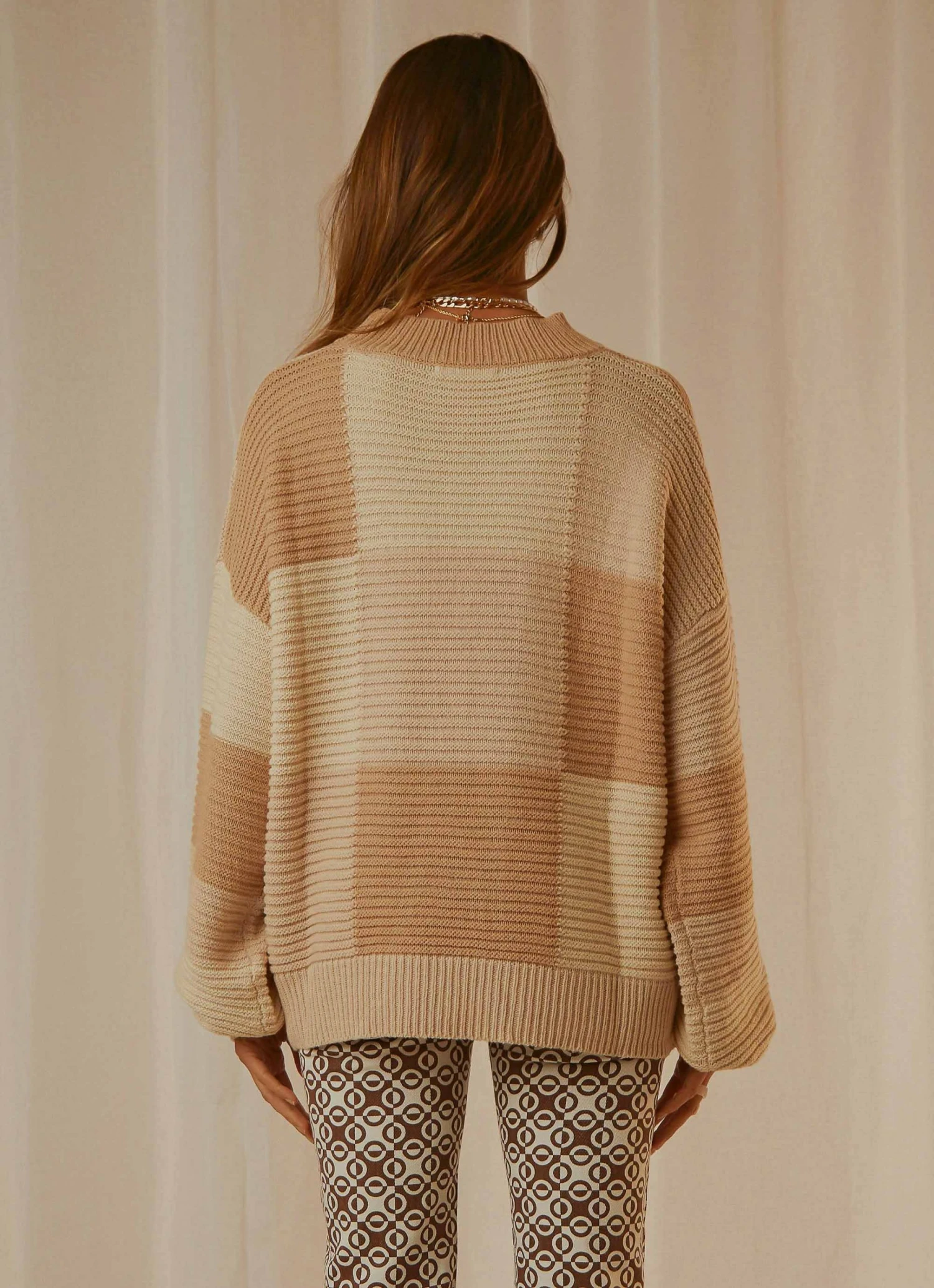 Peppermayo Exclusive Tulum Nights Knit Jumper - Neutral Patchwork 5 Peppermayo Exclusive Tulum Nights Knit Jumper - Neutral Patchwork