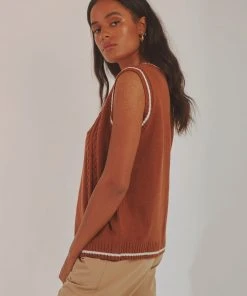 Peppermayo Centre Court Knit Vest - Choc Brown New & Most Loved 8 Peppermayo Centre Court Knit Vest - Choc Brown New & Most Loved