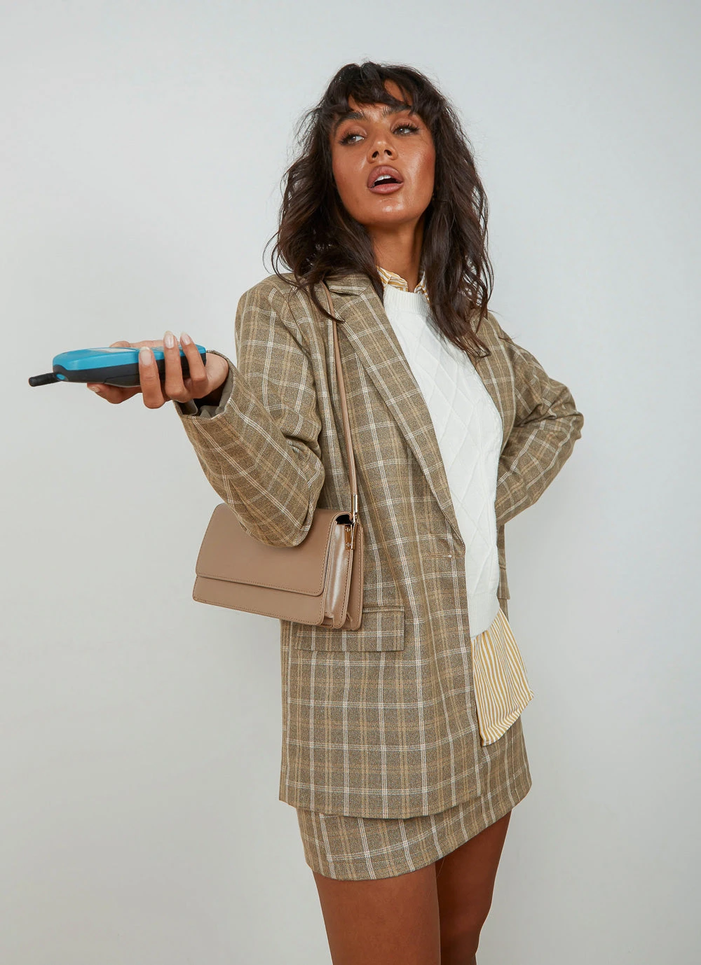 4th & Reckless Chance Blazer - Beige Check 2 4th & Reckless Chance Blazer - Beige Check