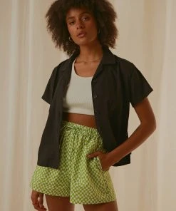 Afends Mood Hemp Short Sleeve Short - Black