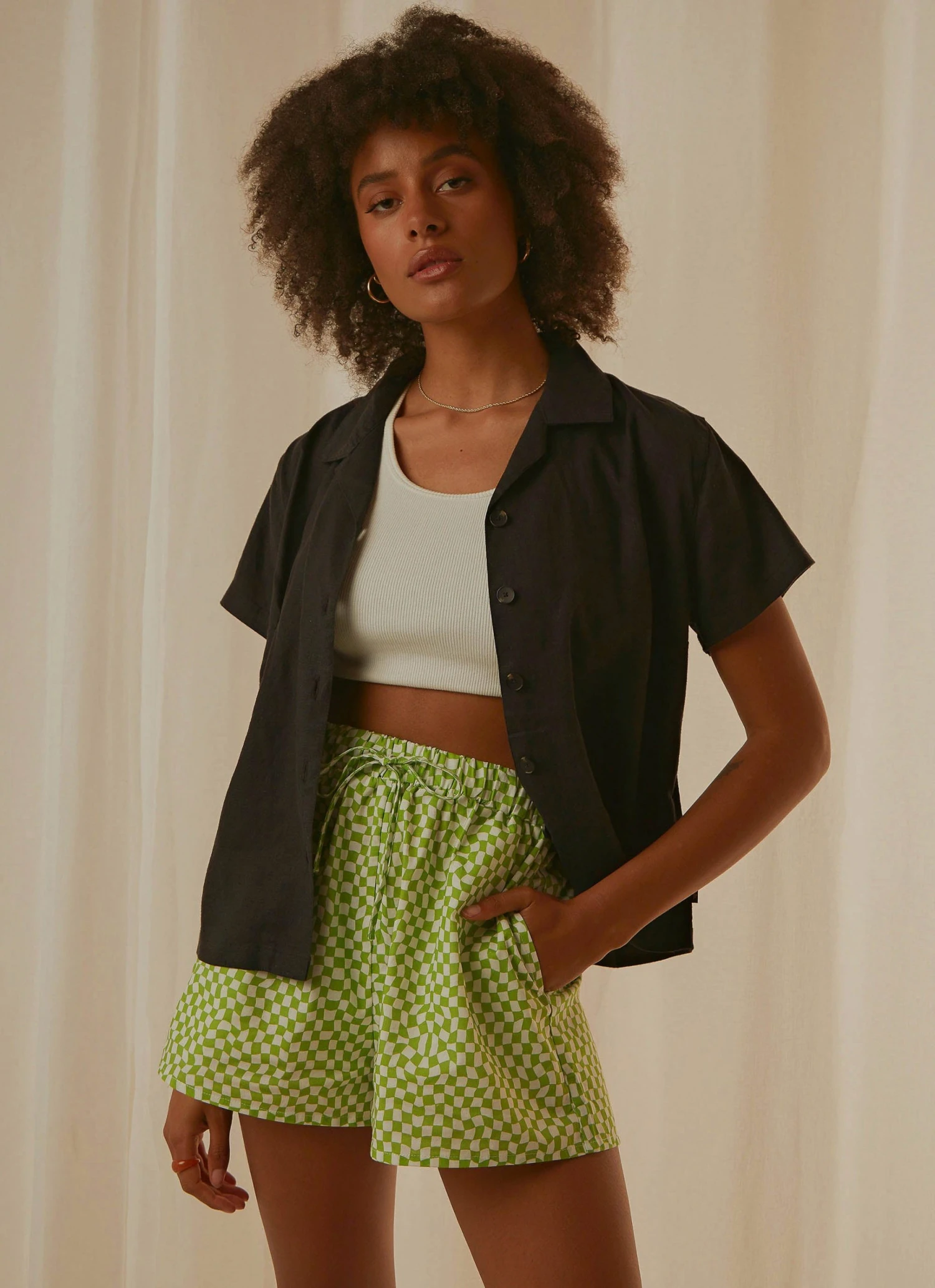 Afends Mood Hemp Short Sleeve Short - Black 1 Afends Mood Hemp Short Sleeve Short - Black