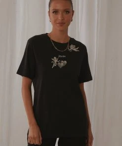 Afends Angel Hemp Boyfriend Tee - Black 7 Afends Angel Hemp Boyfriend Tee - Black