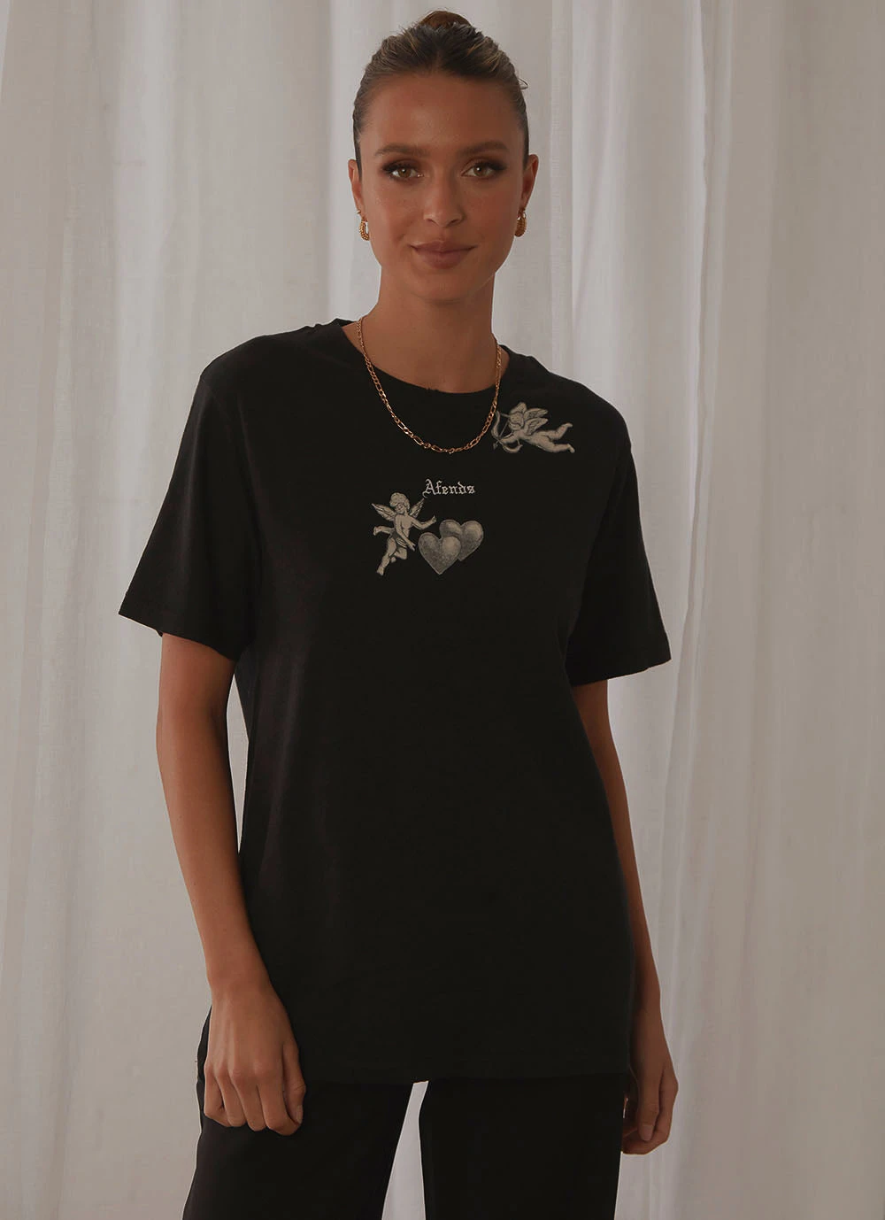 Afends Angel Hemp Boyfriend Tee - Black 3 Afends Angel Hemp Boyfriend Tee - Black