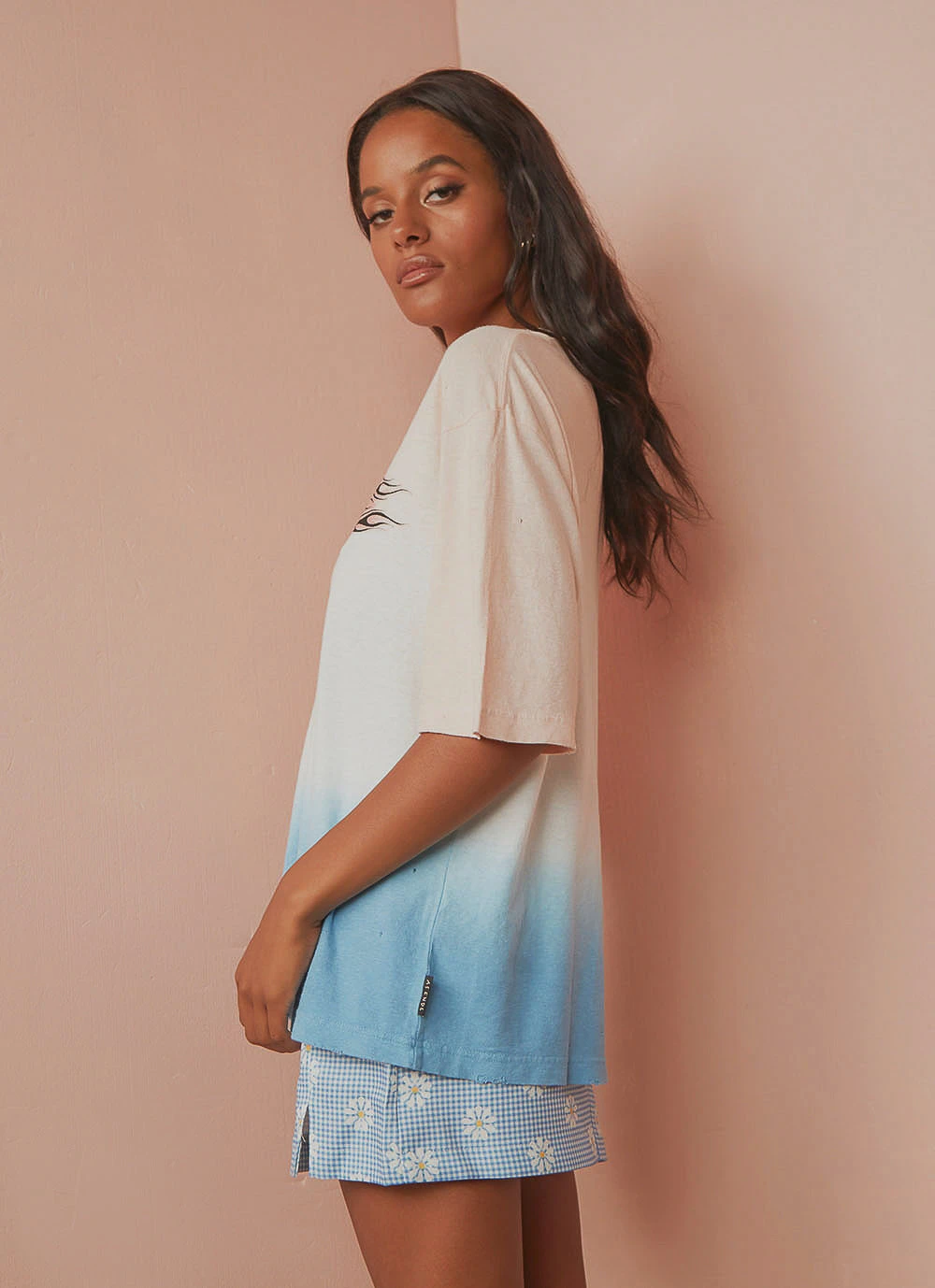 Afends New & Most Loved Rise High Hemp Oversized Tee - Pink Pip Dye 4 Afends New & Most Loved Rise High Hemp Oversized Tee - Pink Pip Dye