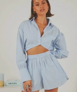 Peppermayo Exclusive Summer Issue Shorts - Blue & White Stripe New & Most Loved