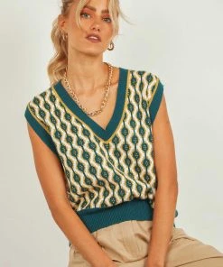 Peppermayo Schoolin' Life Knit Vest - Green