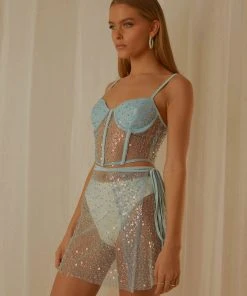 Peppermayo Exclusive An Illusion Crop Top - Sky Blue - Pre-Order 9 Peppermayo Exclusive An Illusion Crop Top - Sky Blue - Pre-Order