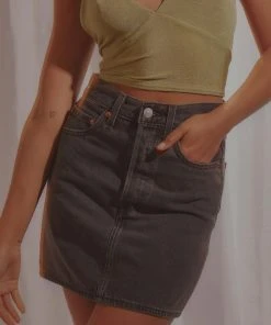 Levi's Ribcage Skirt - Washed Noir Black