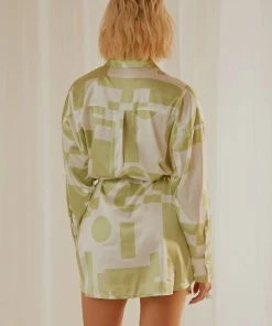Peppermayo Exclusive Faye Mini Shirt Dress - Sage Retro 9 Peppermayo Exclusive Faye Mini Shirt Dress - Sage Retro