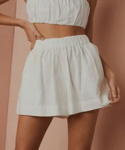 Peppermayo Exclusive New & Most Loved Promenade Linen Shorts - White