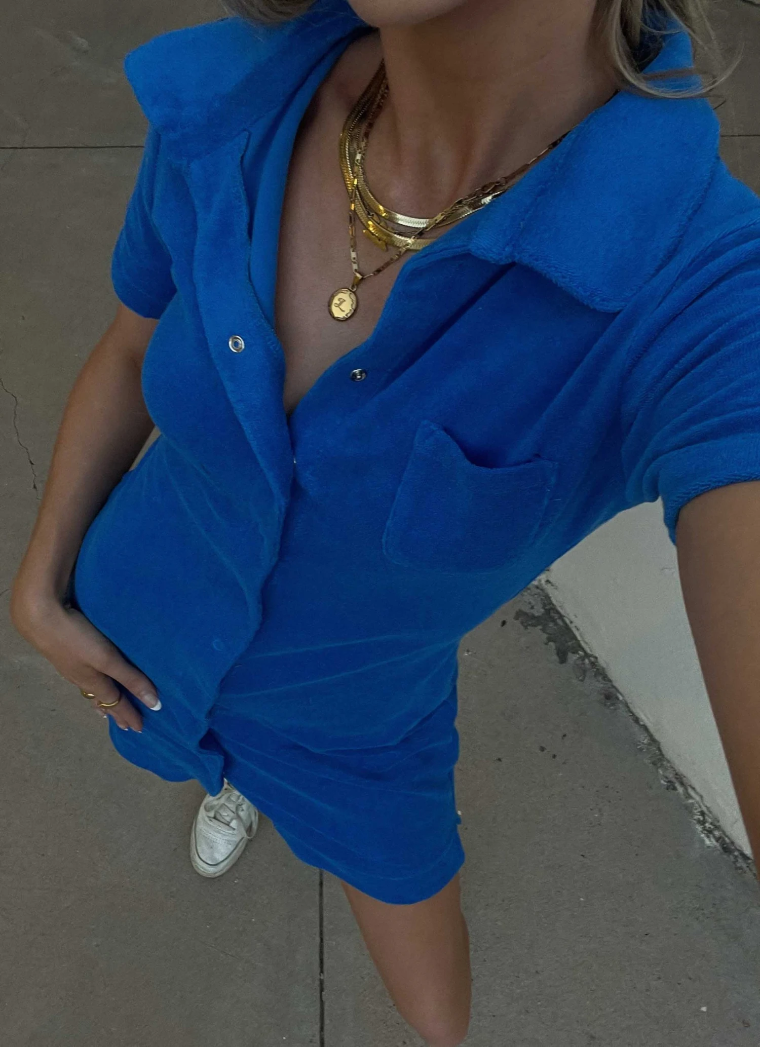 Vacancy Supply Daylight Terry Mini Dress - Cobalt New & Most Loved 1 Vacancy Supply Daylight Terry Mini Dress - Cobalt New & Most Loved