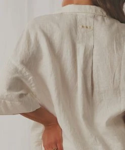 Nude Lucy Nude Linen Lounge Shirt - White New Tops 19 Nude Lucy Nude Linen Lounge Shirt - White New Tops