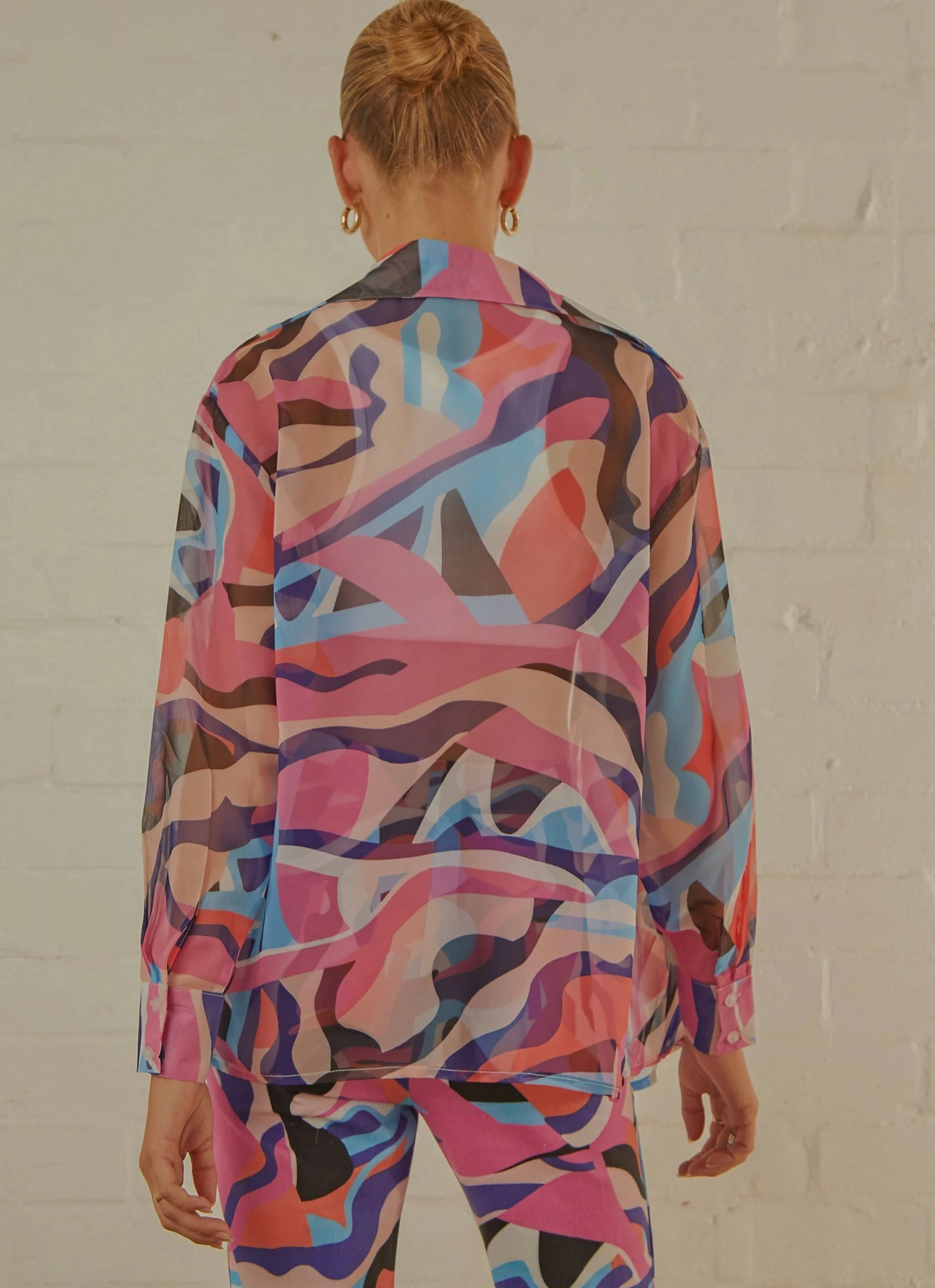 Peppermayo Exclusive Trippy Long Sleeve Sheer Shirt - 80s Retro New & Most Loved 5 Peppermayo Exclusive Trippy Long Sleeve Sheer Shirt - 80s Retro New & Most Loved