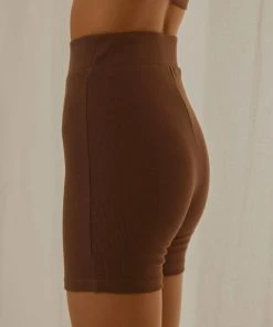 Peppermayo Exclusive Harvey Ribbed Bike Short - Cocoa