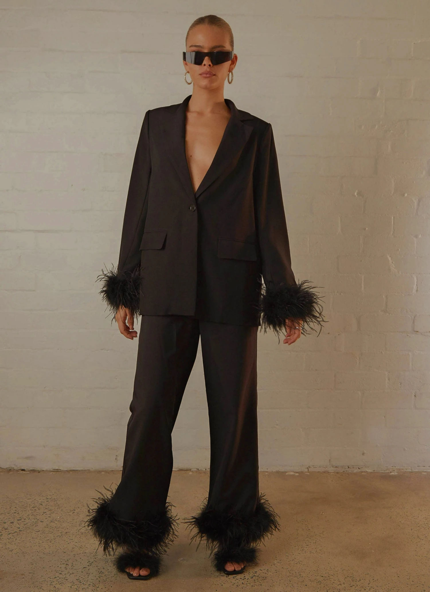 Peppermayo Exclusive Shake It Off Feather Blazer - Night New & Most Loved 2 Peppermayo Exclusive Shake It Off Feather Blazer - Night New & Most Loved