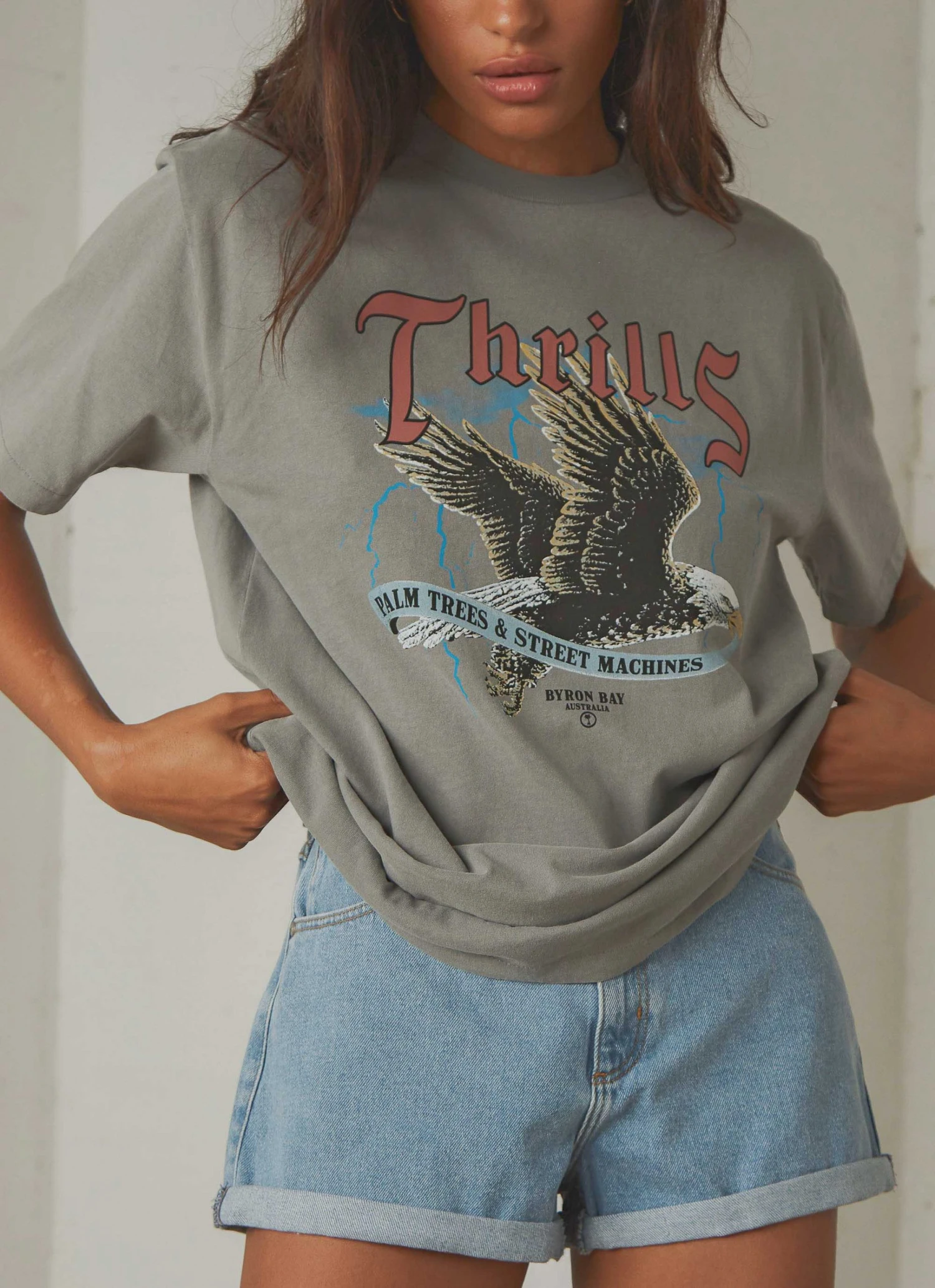 Thrills Storm The Castle Merch Fit Tee - Washed Grey New & Most Loved 1 Thrills Storm The Castle Merch Fit Tee - Washed Grey New & Most Loved