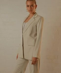 Peppermayo Exclusive New & Most Loved Mia Oversized Blazer - Stone Pinstripe 9 Peppermayo Exclusive New & Most Loved Mia Oversized Blazer - Stone Pinstripe