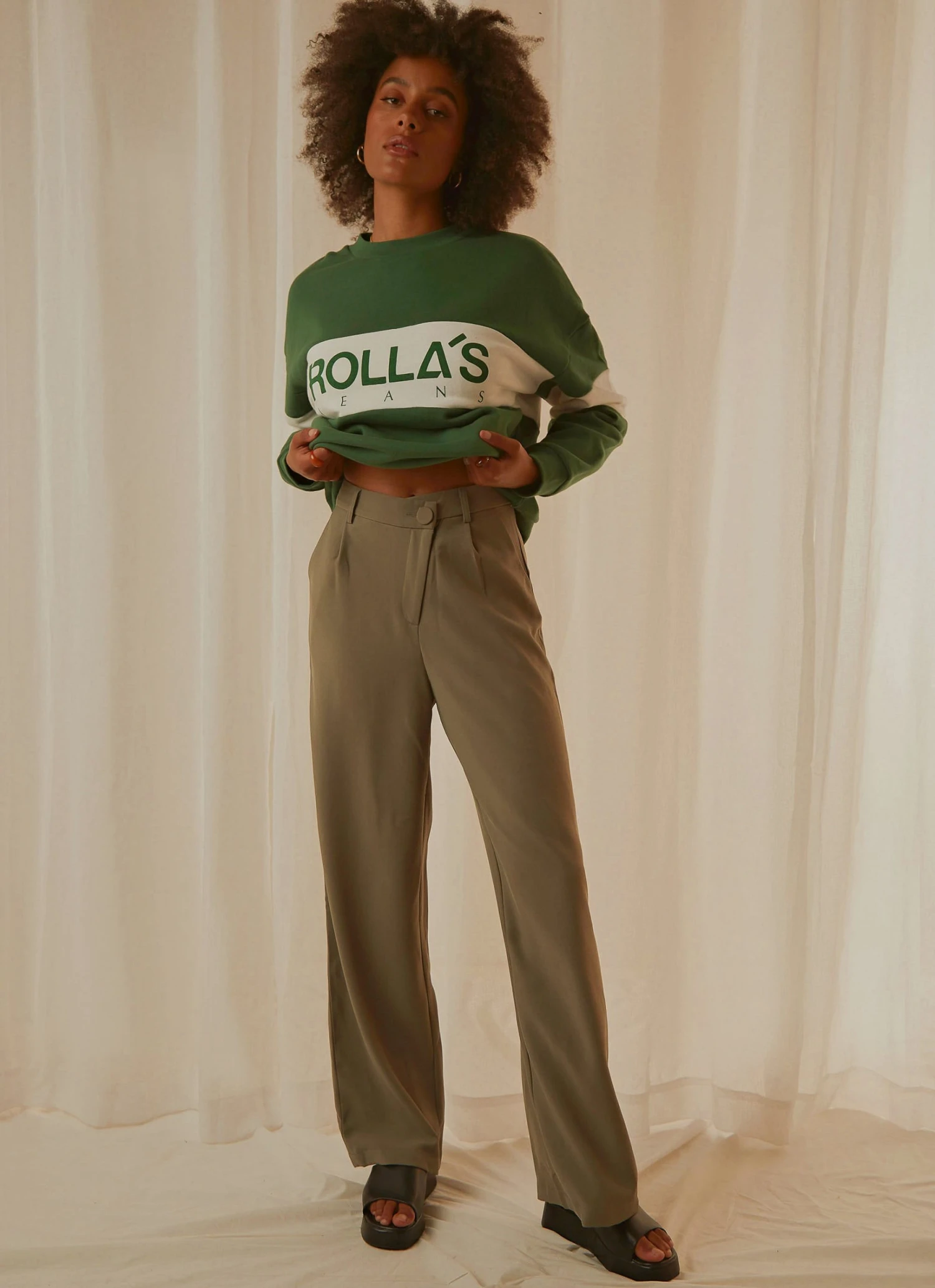 4th & Reckless New & Most Loved Archer Trouser - Muted Khaki 1 4th & Reckless New & Most Loved Archer Trouser - Muted Khaki