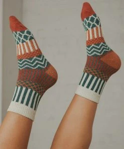 Peppermayo Never Be The Same Socks - Orange & Green