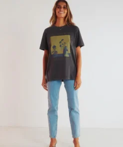 Afends Here Now Boyfriend Fit Tee - Washed Black Best Selling 7 Afends Here Now Boyfriend Fit Tee - Washed Black Best Selling