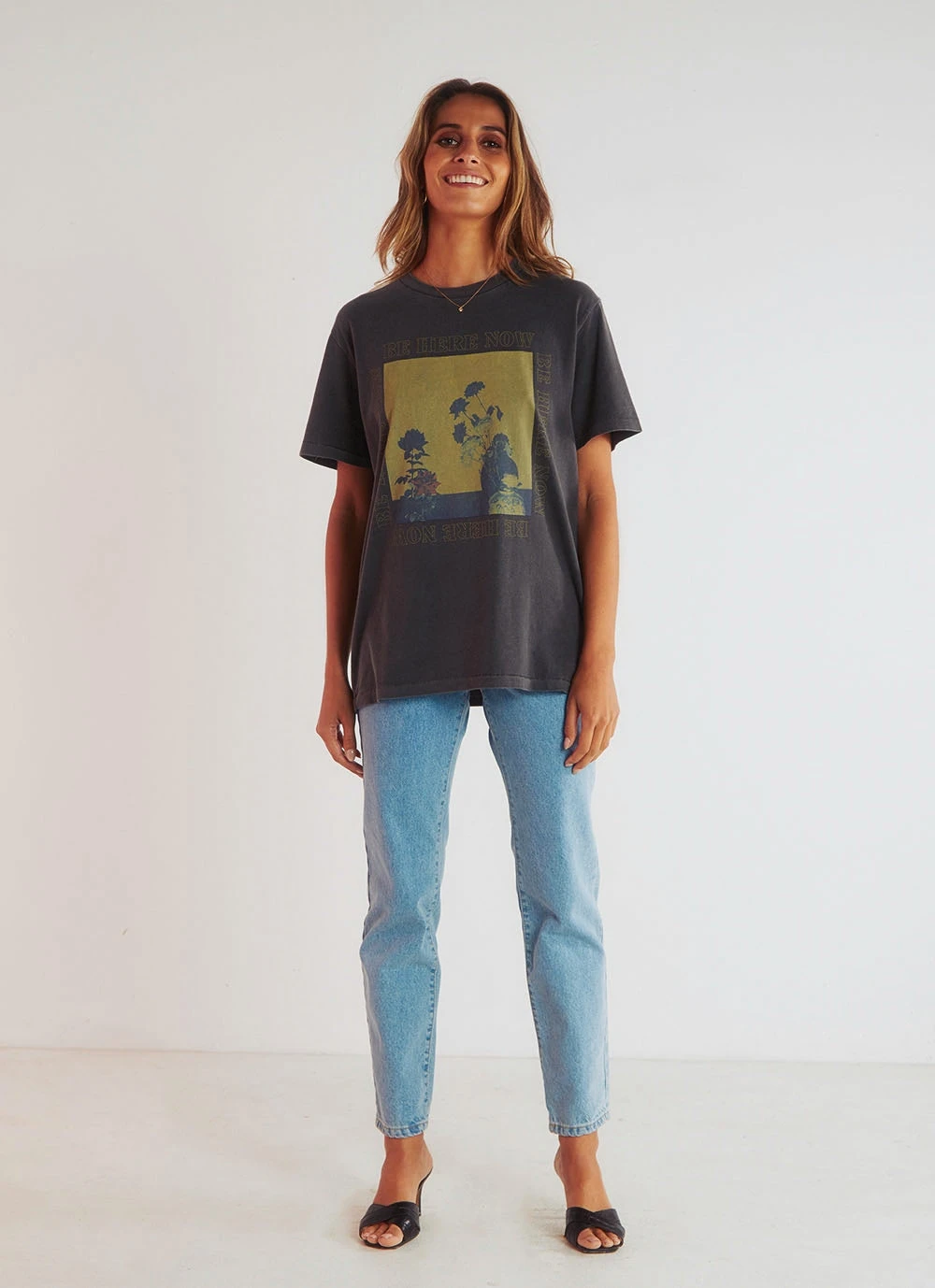 Afends Here Now Boyfriend Fit Tee - Washed Black Best Selling 3 Afends Here Now Boyfriend Fit Tee - Washed Black Best Selling