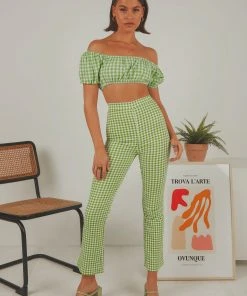 Peppermayo Exclusive Les Deux Crop Top - Green Gingham New & Most Loved 9 Peppermayo Exclusive Les Deux Crop Top - Green Gingham New & Most Loved