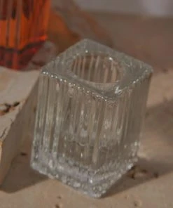 Candle Co Enzo Vintage Taper Holder - Clear