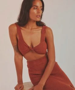 Peppermayo Soraya Crop Top - Brown New & Most Loved