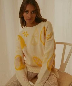 Peppermayo Exclusive Market Finds Knit Jumper - Lemon New & Most Loved