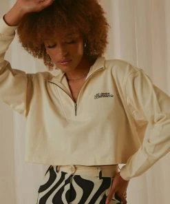 Lee Half Zip Crop - Vanilla