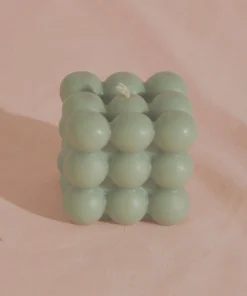 Manara Home Bubble Cube Candle - Green