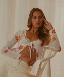 Peppermayo Exclusive New & Most Loved Malibu Lovers Tie Top - Mango Blossom