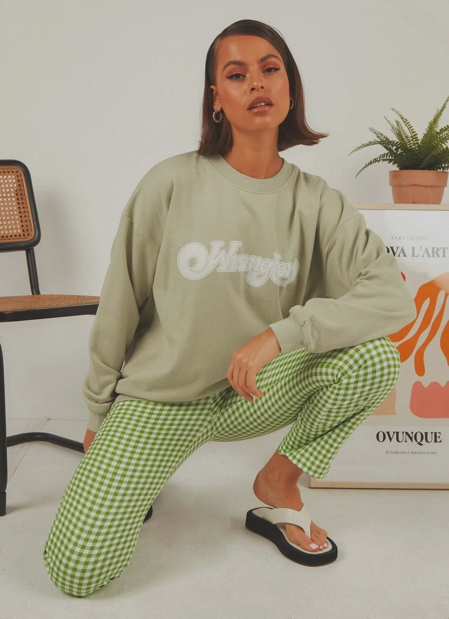 Wrangler New & Most Loved Afterglow OS Sweat - Sage 2 Wrangler New & Most Loved Afterglow OS Sweat - Sage