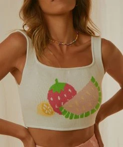 Peppermayo Exclusive Picnic Basket Knit Crop - Watermelon New & Most Loved