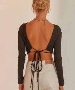 Peppermayo All She Wrote Crop Top - Black New & Most Loved