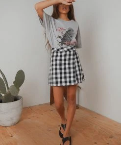 Afends Gingham Twill Wrap Skirt - Black/ White New & Most Loved 7 Afends Gingham Twill Wrap Skirt - Black/ White New & Most Loved