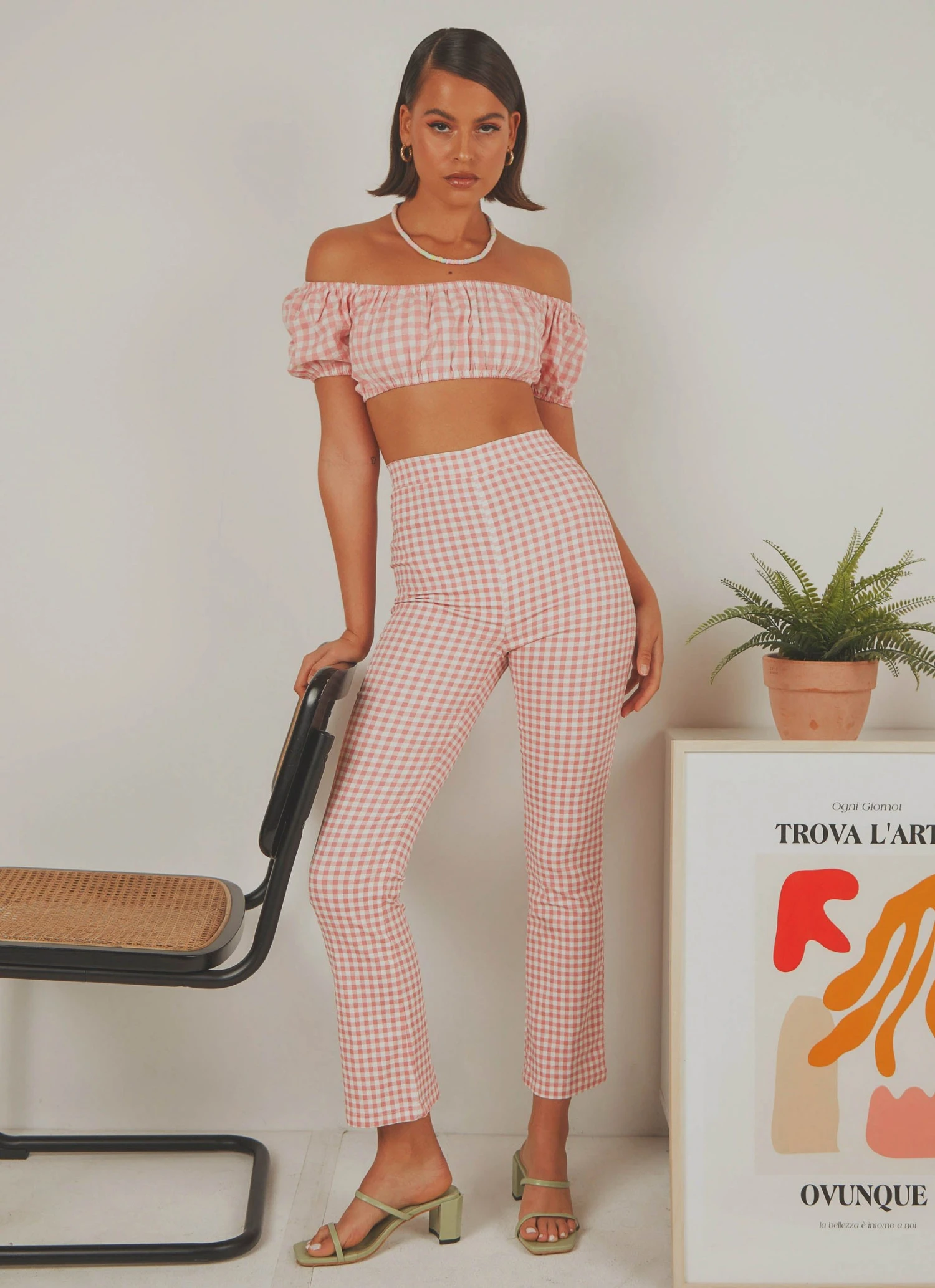 Peppermayo Exclusive Les Deux Crop Top - Pink Gingham 2 Peppermayo Exclusive Les Deux Crop Top - Pink Gingham