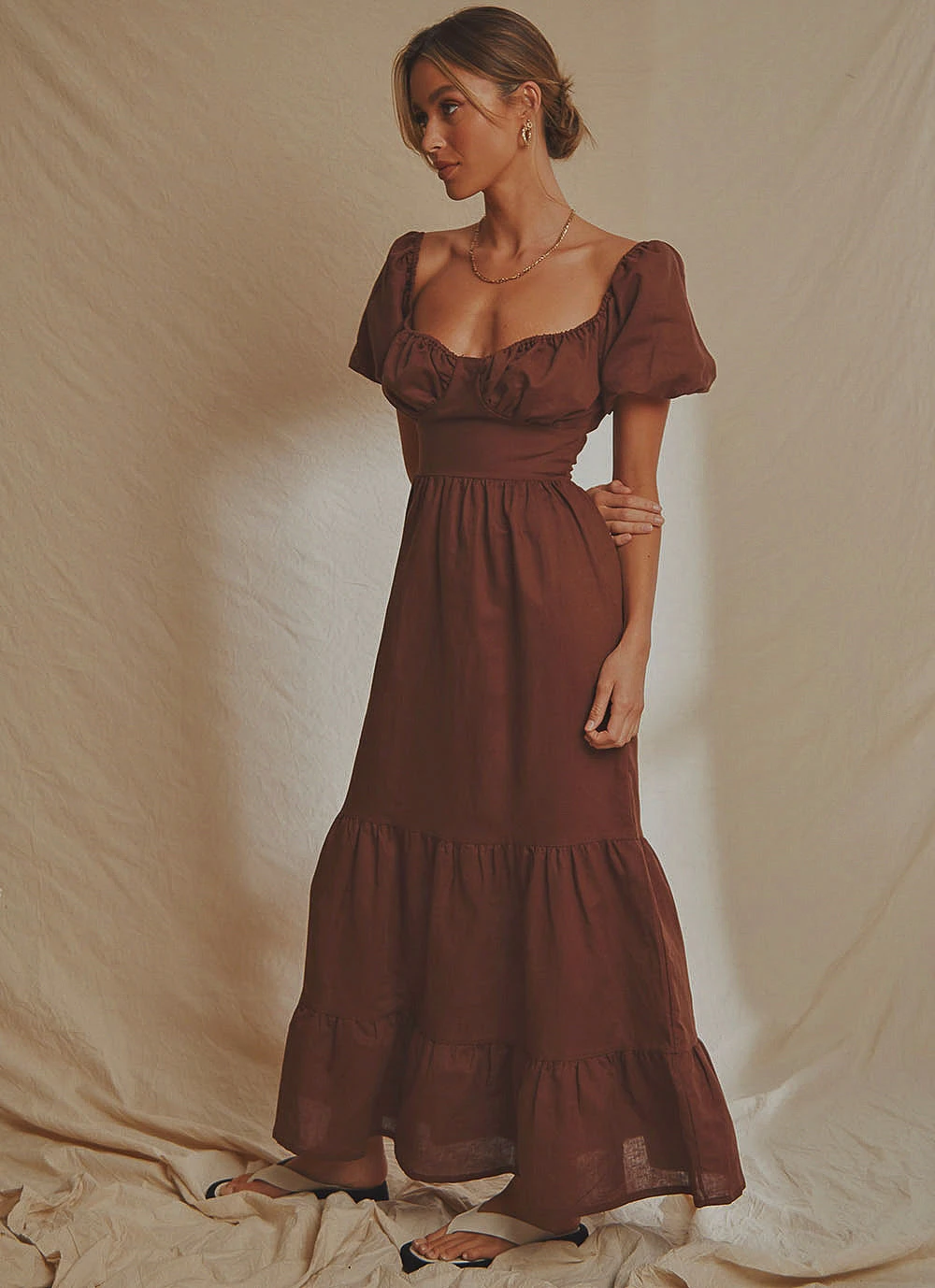 National Breast Cancer Foundation X Peppermayo New & Most Loved Europe Local Linen Maxi Dress - Choc Brown 4 National Breast Cancer Foundation X Peppermayo New & Most Loved Europe Local Linen Maxi Dress - Choc Brown
