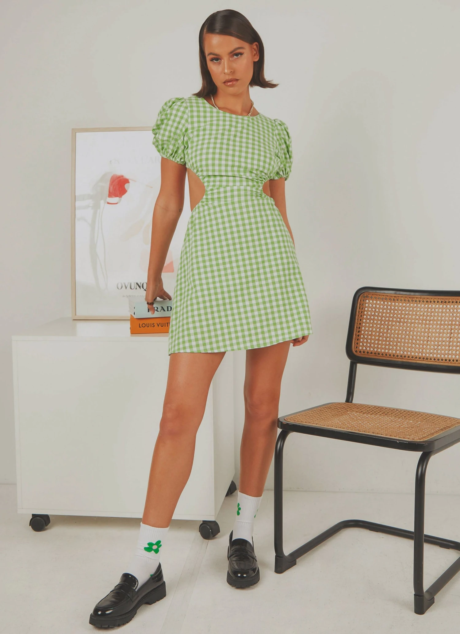 Peppermayo Exclusive Anglais Mini Dress - Green Gingham New & Most Loved 3 Peppermayo Exclusive Anglais Mini Dress - Green Gingham New & Most Loved