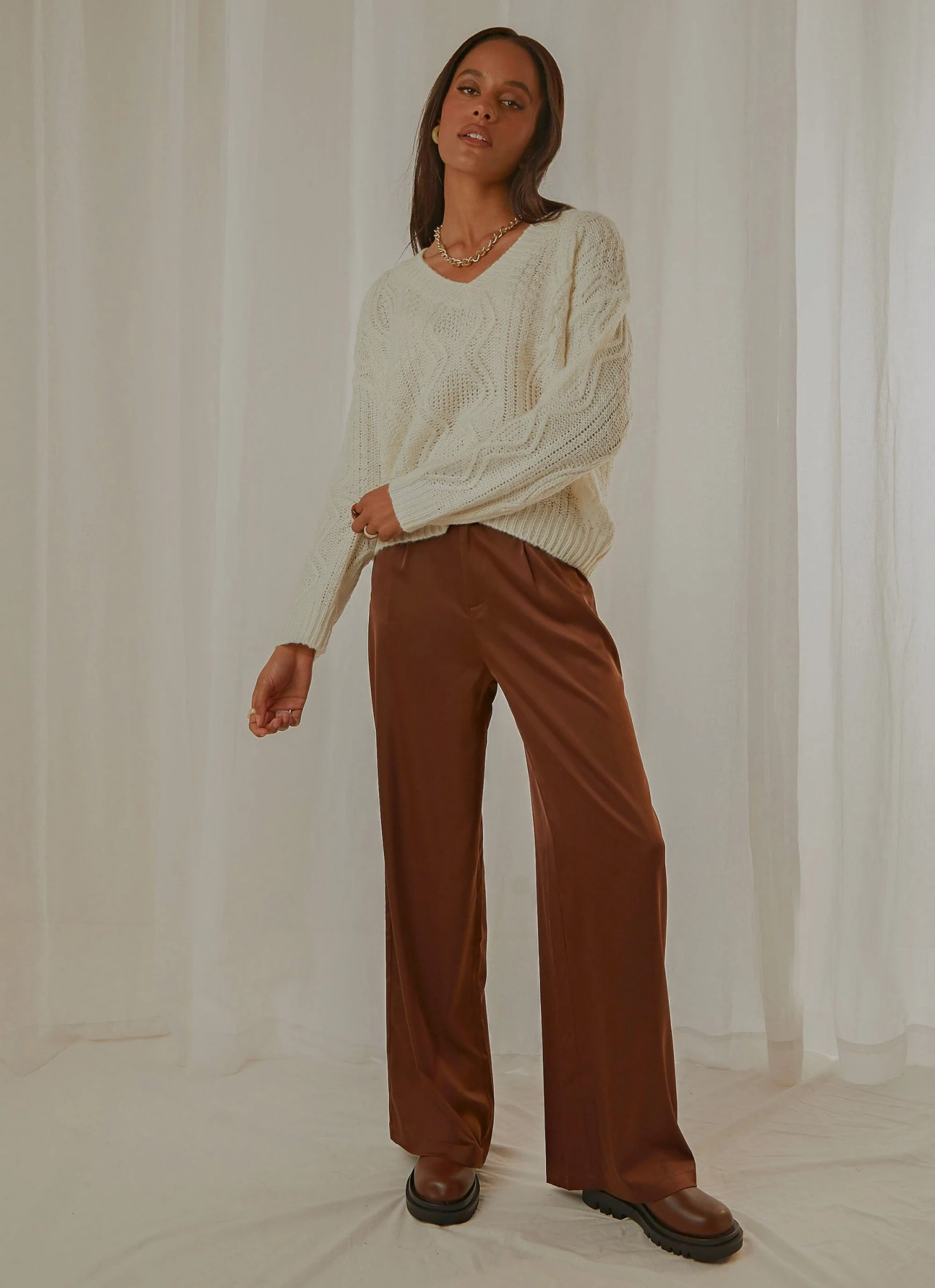 Peppermayo True Nature Cable Knit Sweater - Cream 2 Peppermayo True Nature Cable Knit Sweater - Cream