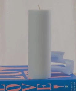 Candle Co Moreton Eco Slim Pillar Candle- 5 X 15cm - Pastel Blue