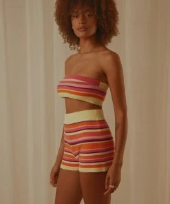Peppermayo Exclusive By Chance Knit Shorts - Pink Multi Strip 8 Peppermayo Exclusive By Chance Knit Shorts - Pink Multi Strip