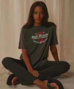 Thrills New & Most Loved Bad Habits Merch Tee - Merch Black