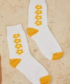 Peppermayo Simple Love Socks - Yellow Floral
