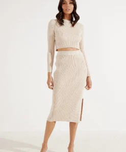 Peppermayo Hailey Knit Skirt - Beige