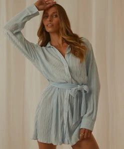 Peppermayo Exclusive Soho Chic Shirt Dress - Baby Blue